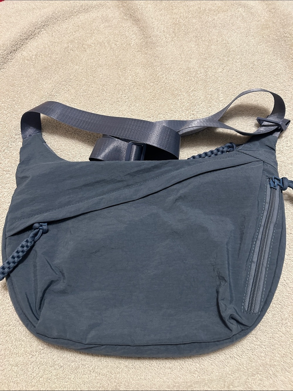 Crossbody Sling Bag in Medium Blue Nylon- perfect for cruising and traveling!